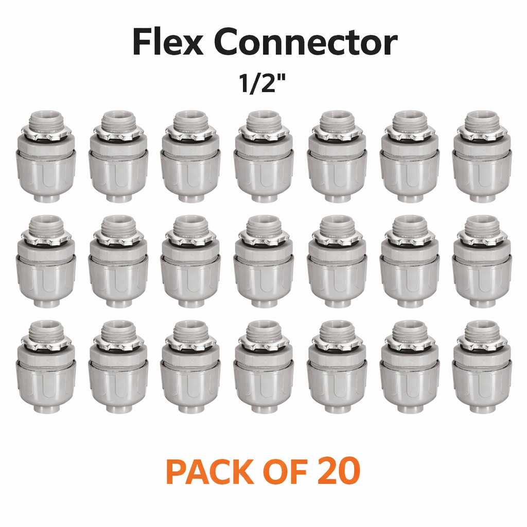 flex connectors 1/2 pack of 20 pcs for electricians conduit A/C unit connections