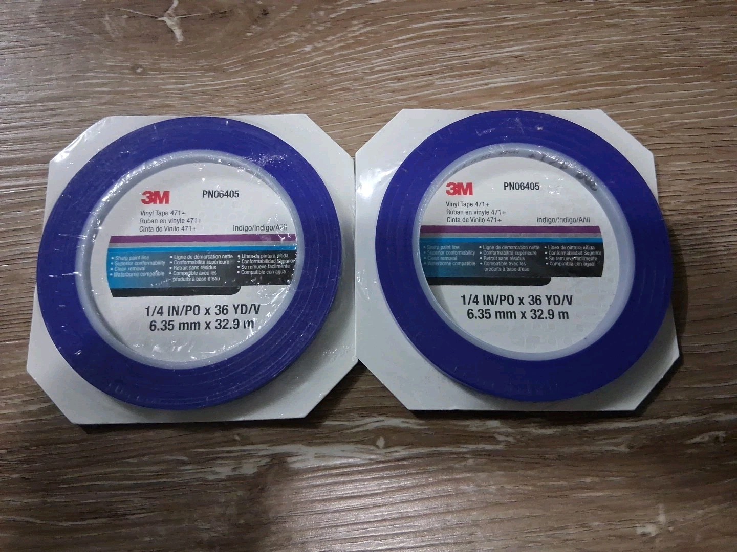 Lot 2 NEW 3M Fine Line Vinyl Tape 471+ Indigo Blue 1/4 in x 36 yd Roll PN06405