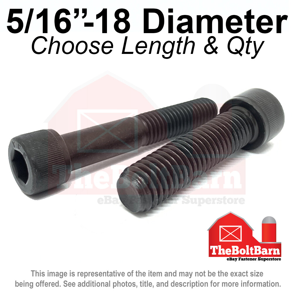 5/16″-18 Allen Socket Head Alloy Cap Screws Bolts Black Oxide COARSE (Pick Size)