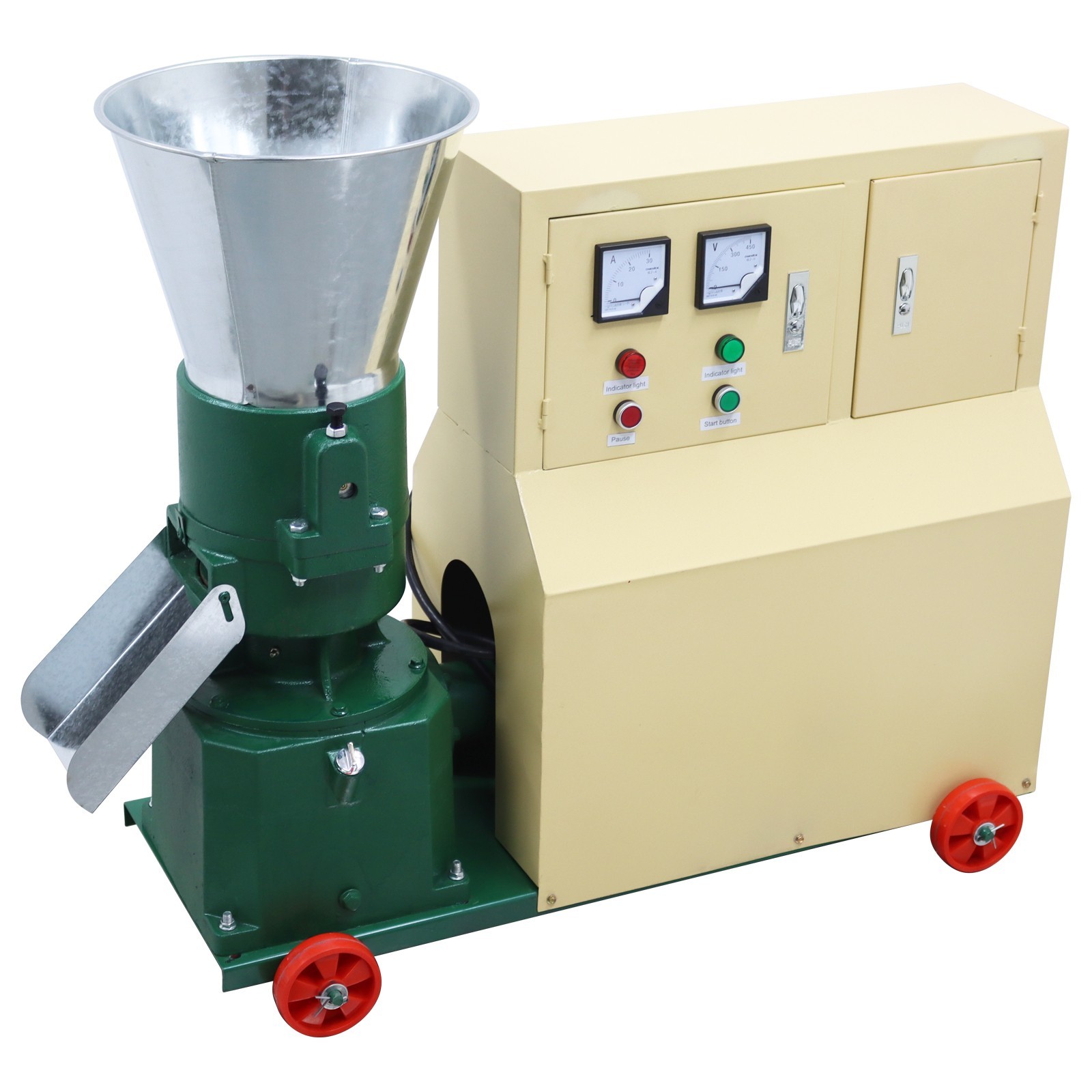 6mm Fram Feed Pellet Mill Machine 2 Rollers Fodder Pelletizer 200-250KG/h 220V
