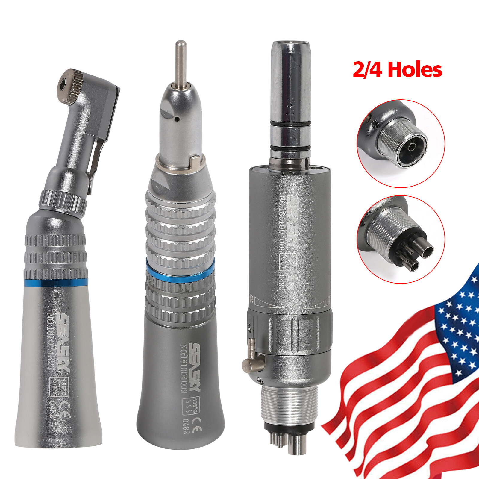 Dental Slow Low Speed Handpiece Air Motor 4H Contra Angle Straight Nosecone YP4