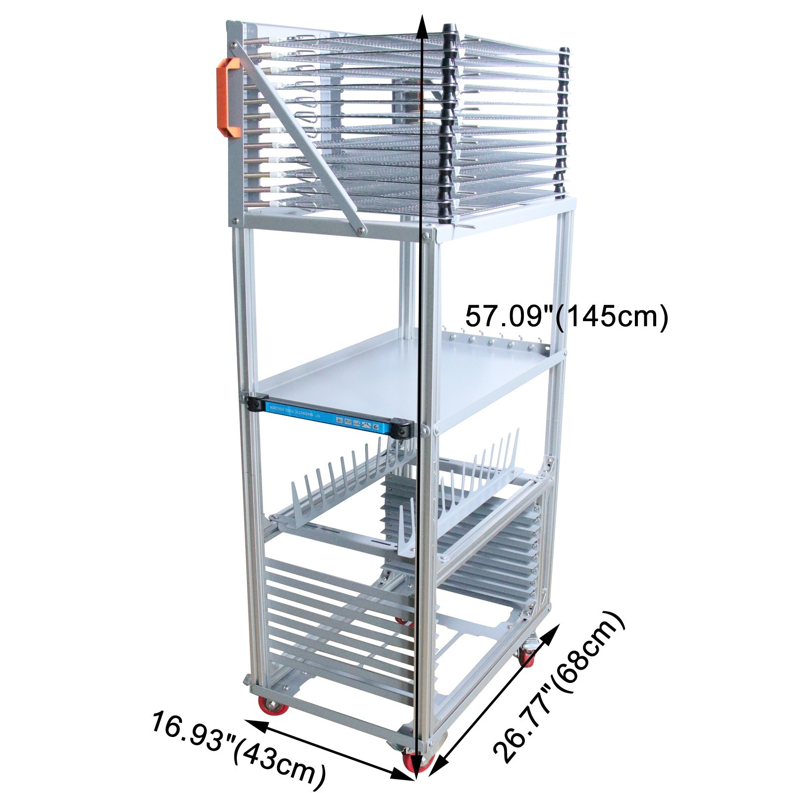 5-in-1 Multi-functional Combination Rack 4 Layers Drying Storage Holder w/Wheels