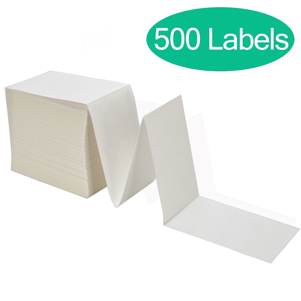 Fanfold 4″ x 6″ Direct Thermal Shipping Labels 500 / Stack Perforated Zebra 2844