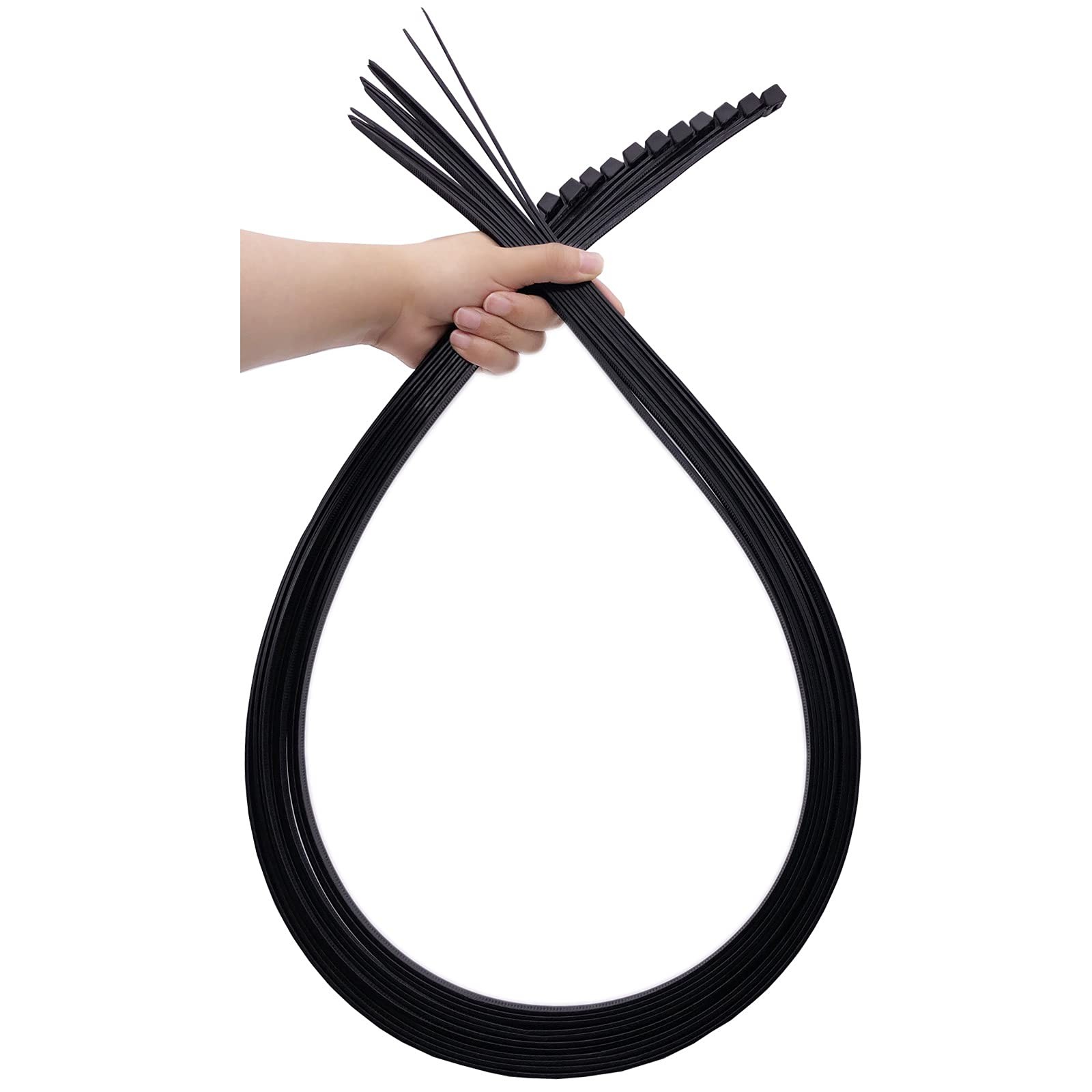 HeavyDuty 48Inch Nylon Zip Ties 175 Lbs Tensile Strength Black 12 Pcs for Outd