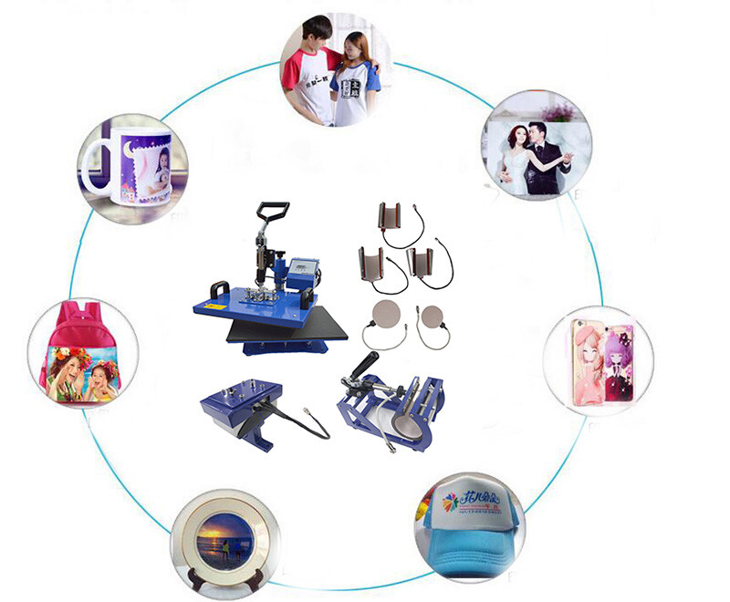 110V 5in1 Multifunctional Sublimation Heat Press Transfer Mug Plate Cap Machine