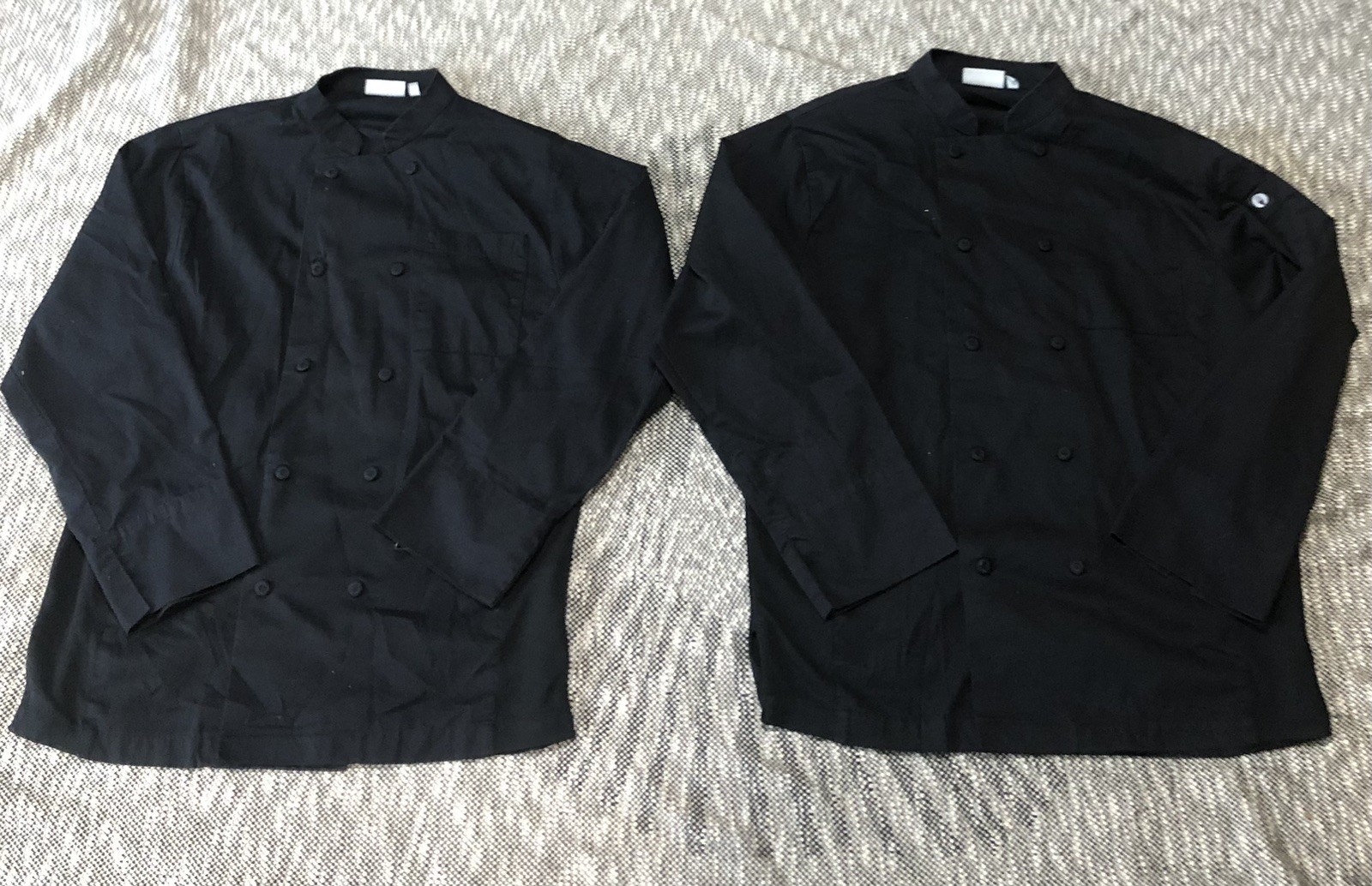 Lot Of 2 Chef Works Unisex Cool Vent Chefs Jacket in Black M- Polycotton