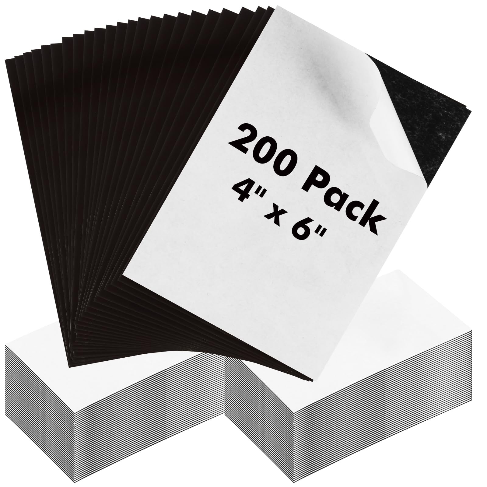 “200 Pack 4×6″” Adhesive Magnetic Sheets 20mil Flexible Craft Magnets”