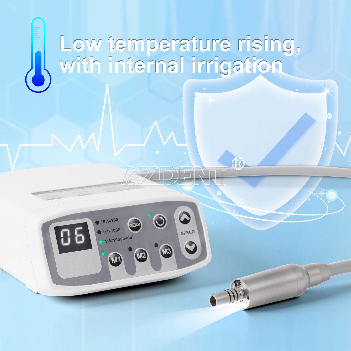 USA Dental LED Electric Brushless Micro Motor /1:5 Increasing Handpiece /FG Burs