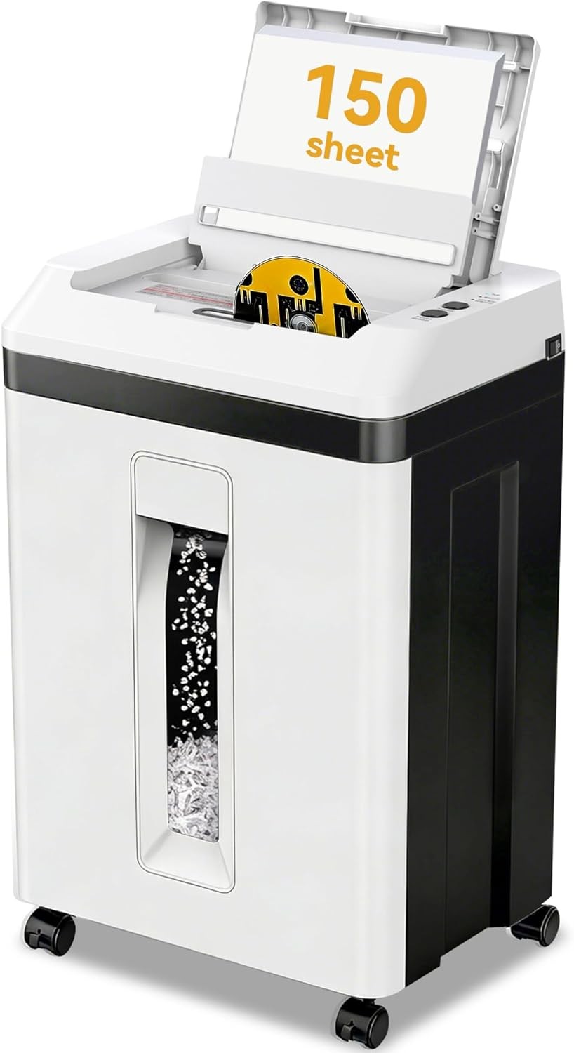 High Security Paper Shredder 150 Sheets Micro Cut P5 60 Min