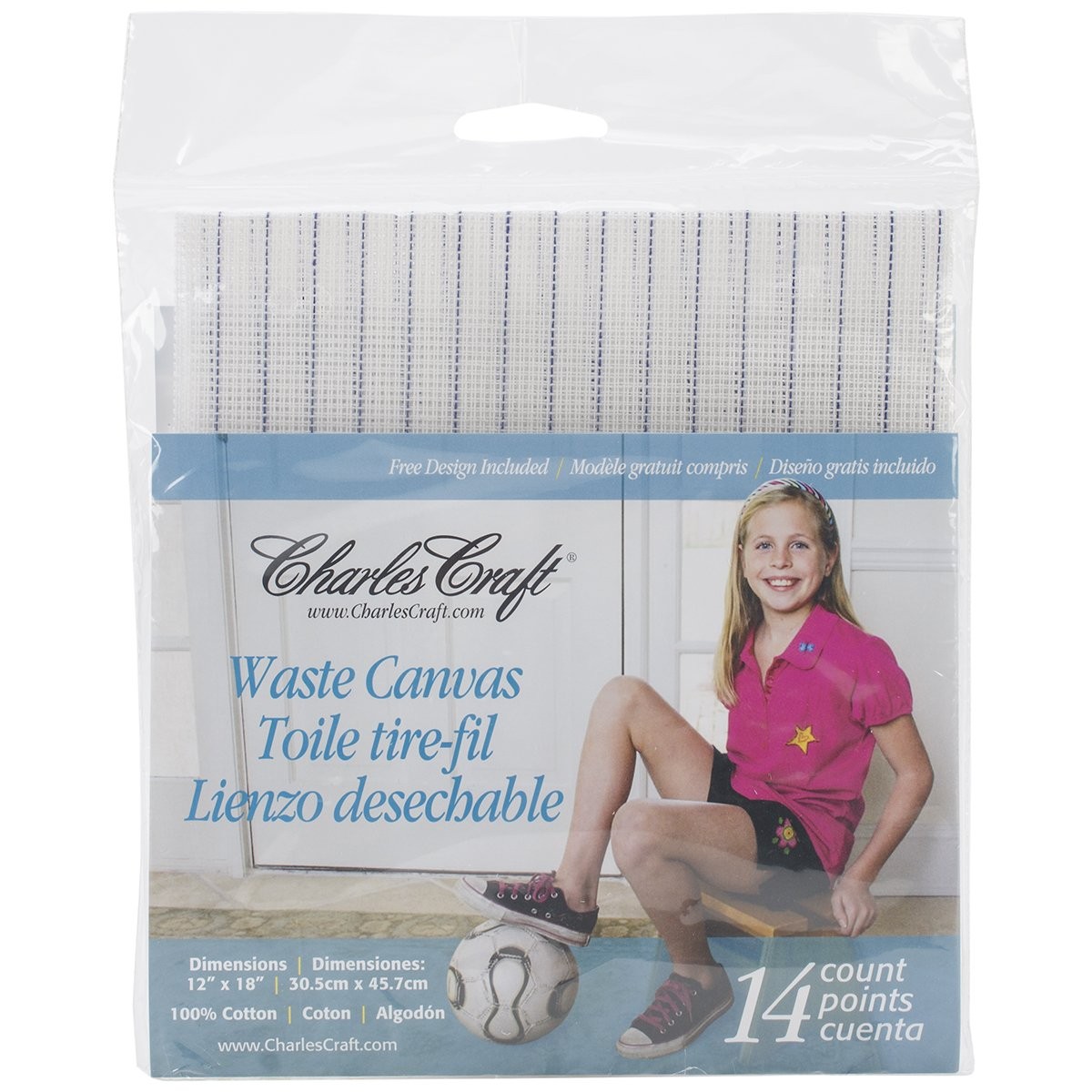 DMC Charles Craft Waste Canvas 14 Count 12″X18″, Natural 12 by 18-Inch, White