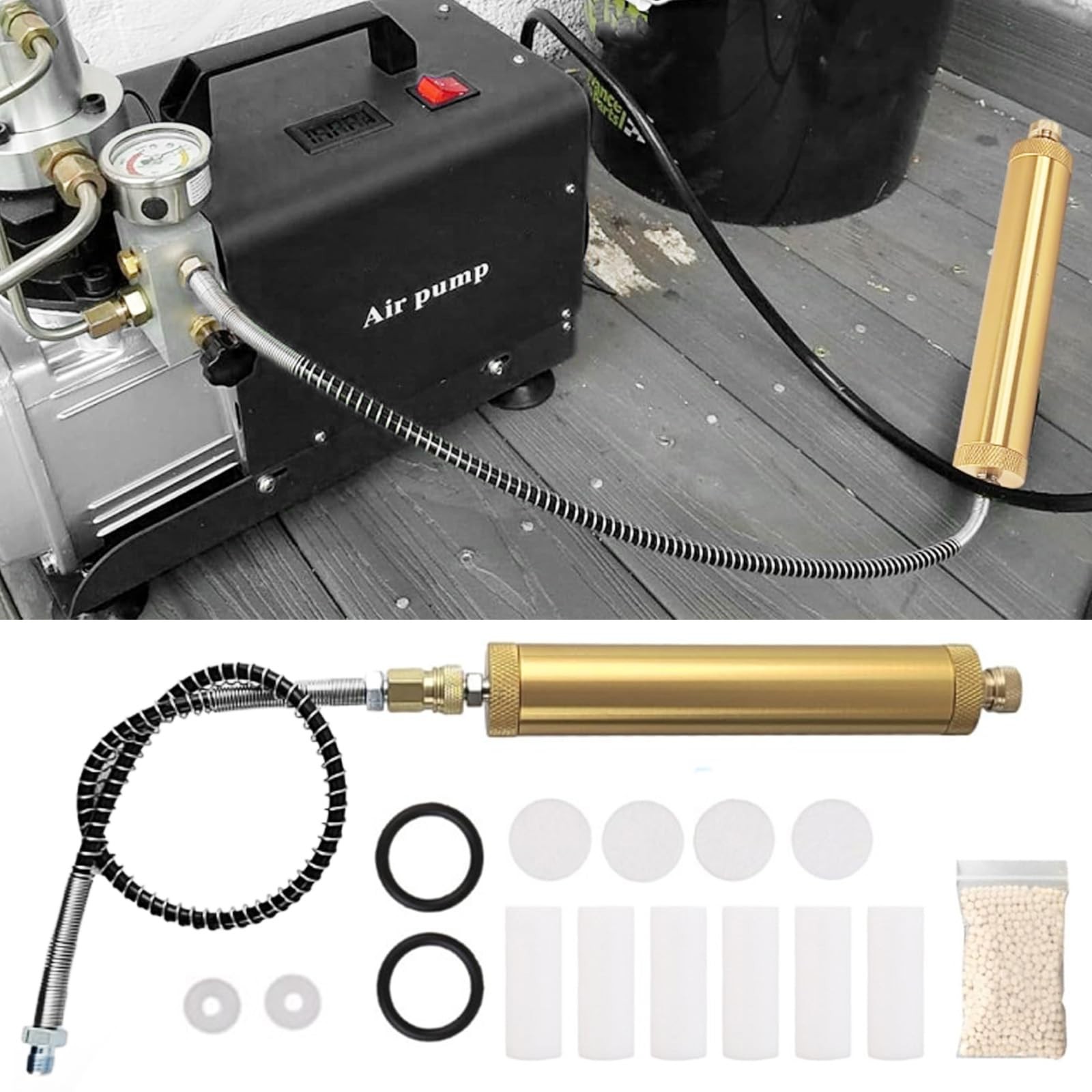 17 Piece Air Compressor Filter Kit Water Separator Compressor PCP Air Filter…