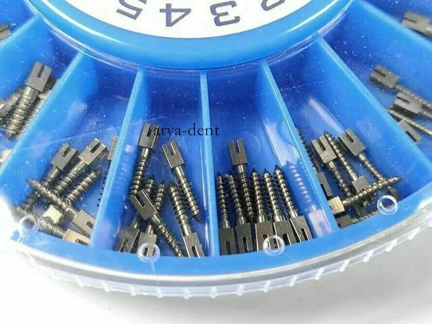 Dental Screw Post Completed Kit SS/Gold Plated Titanium Conical Root Canal Pins
