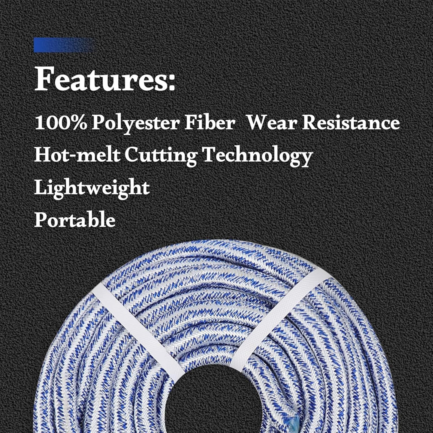 3/4 X 200FT, High Force Braided Polyester Arborist Tree Rope, 24 Strand Bull Rop