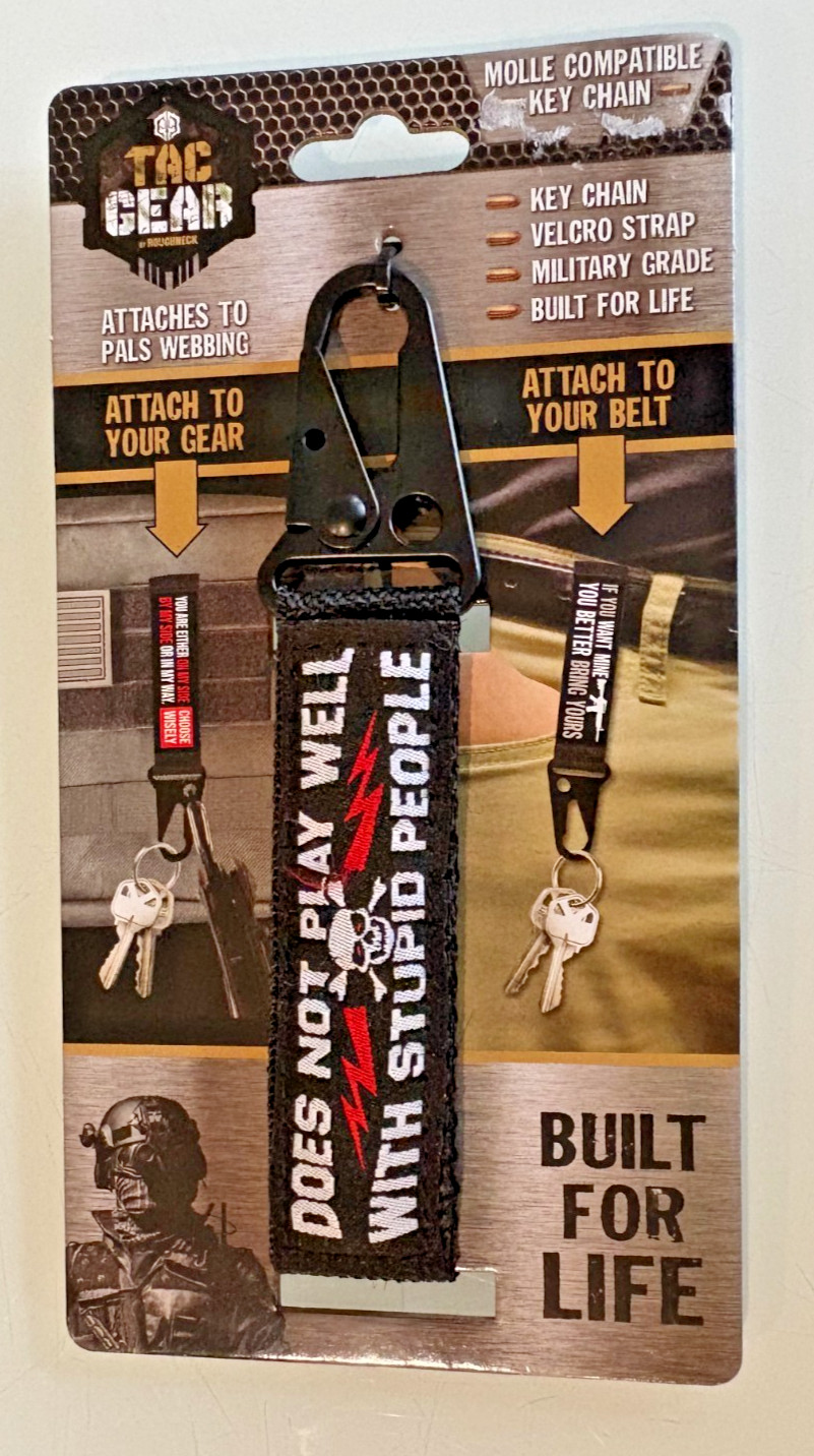 TAC GEAR Patriotic MOLLE Strap Key Chain with Heavy Duty Clip