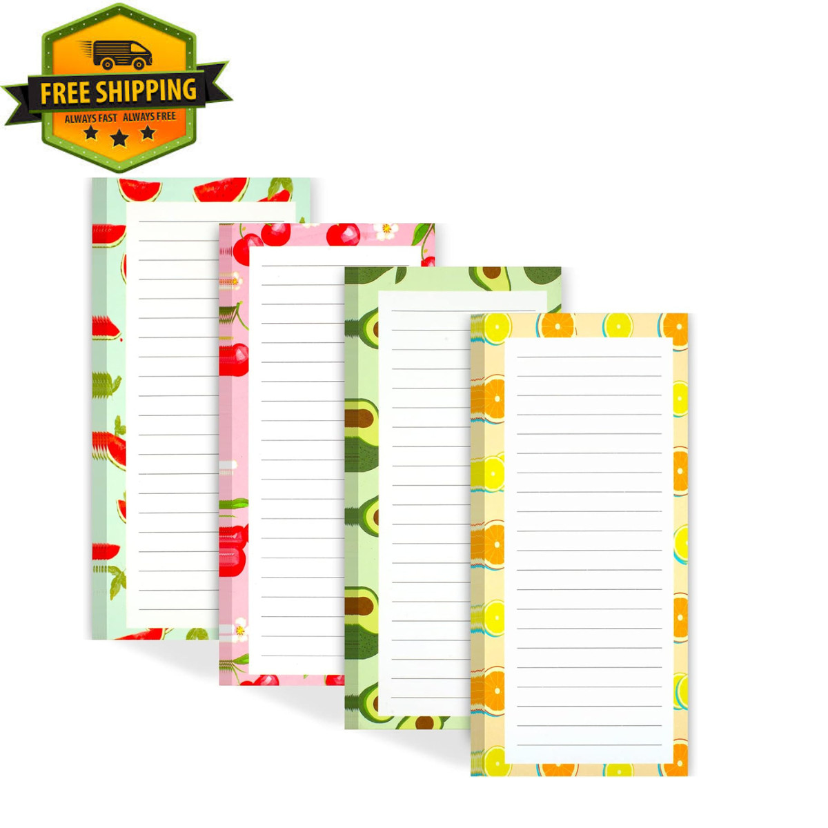 4 Pack Magnetic Notepads for Refrigerator, Grocery List Magnet Pad for Fridge…
