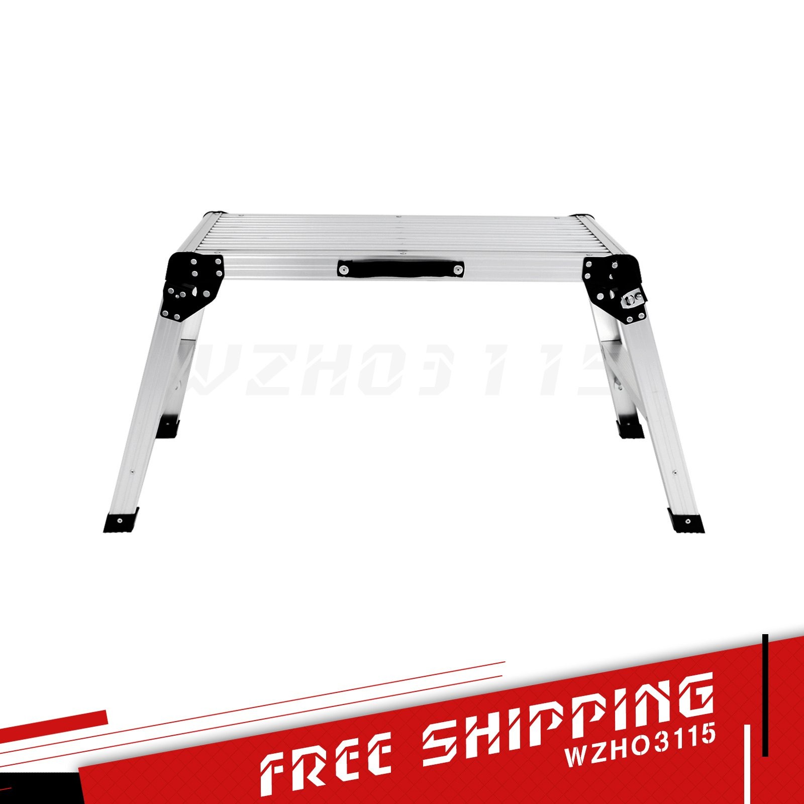 30″ Aluminum Step Folding Work Platform Drywall Ladder 330lbs Non-slip Bench