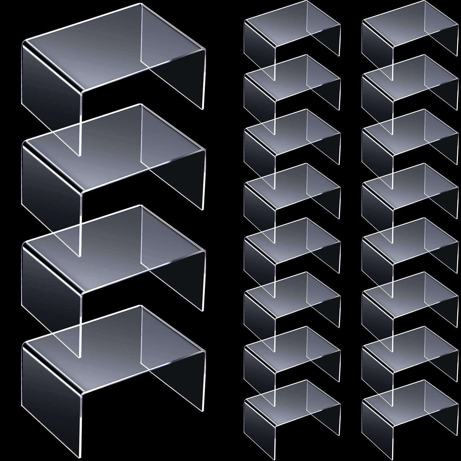 24 Pieces Acrylic Risers for Display Clear Acrylic Stand Shelf Display Risers…