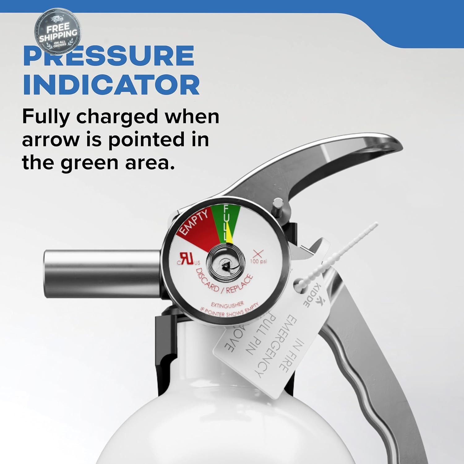 Fire Extinguisher for Boats, Single-Use 5BC Marine Safety Compact Emergency