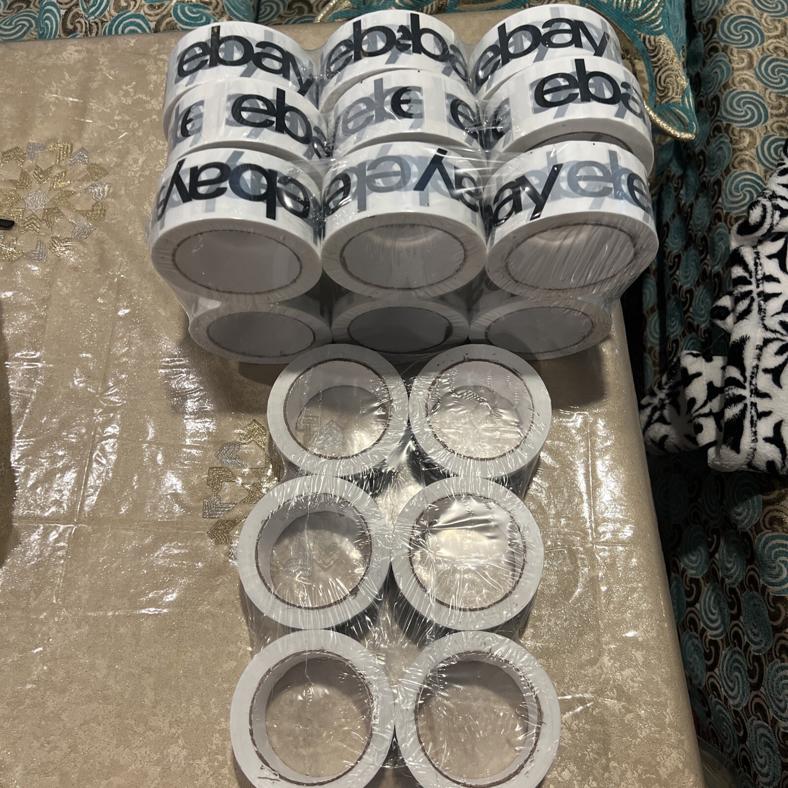 6 Rolls Official Ebay Branded Black Logo Packaging Tape 2” X 75 Yards (6 Rolls )