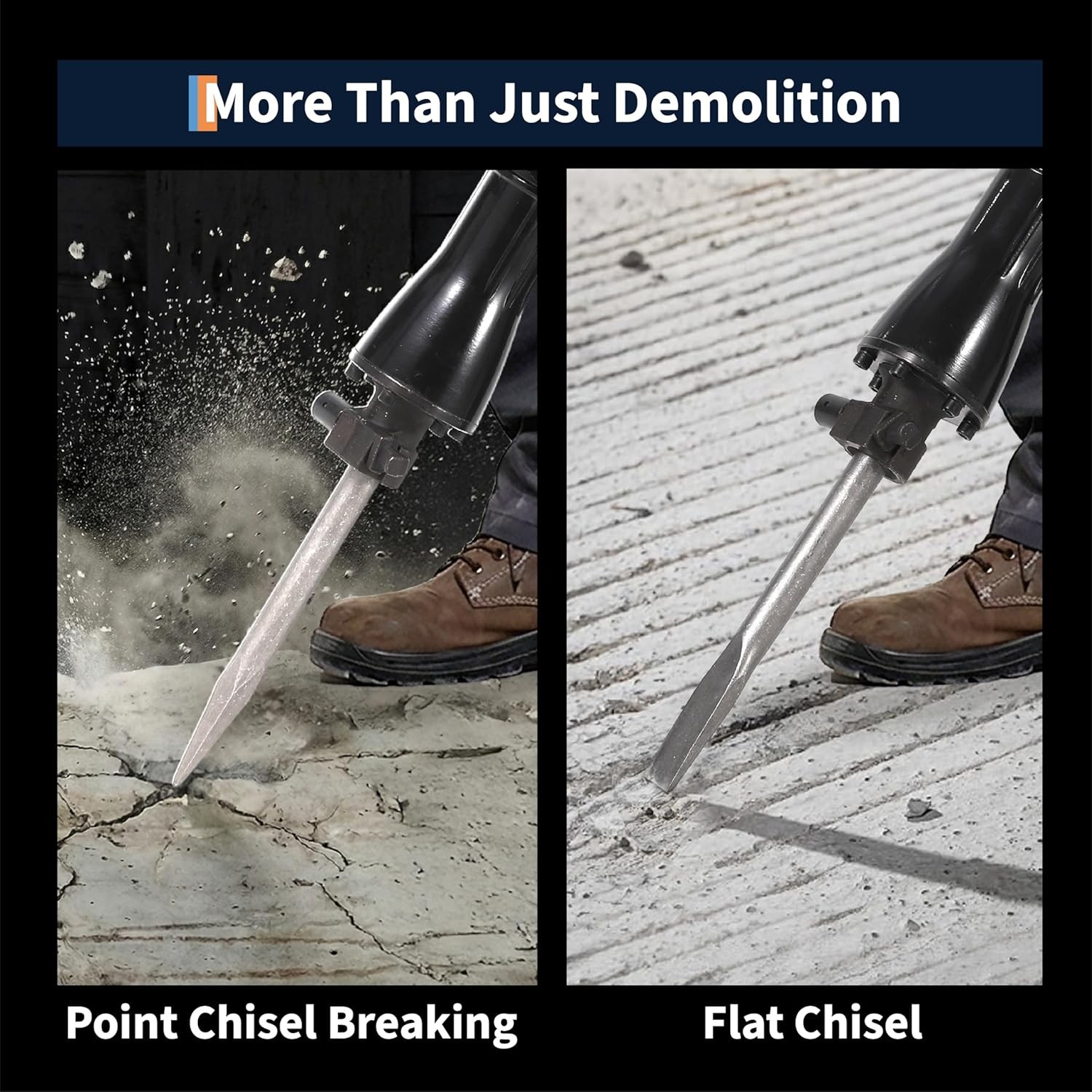 3600W Electric Demolition Jack Hammer Concrete Breaker 1900 BPM with 2 Bits