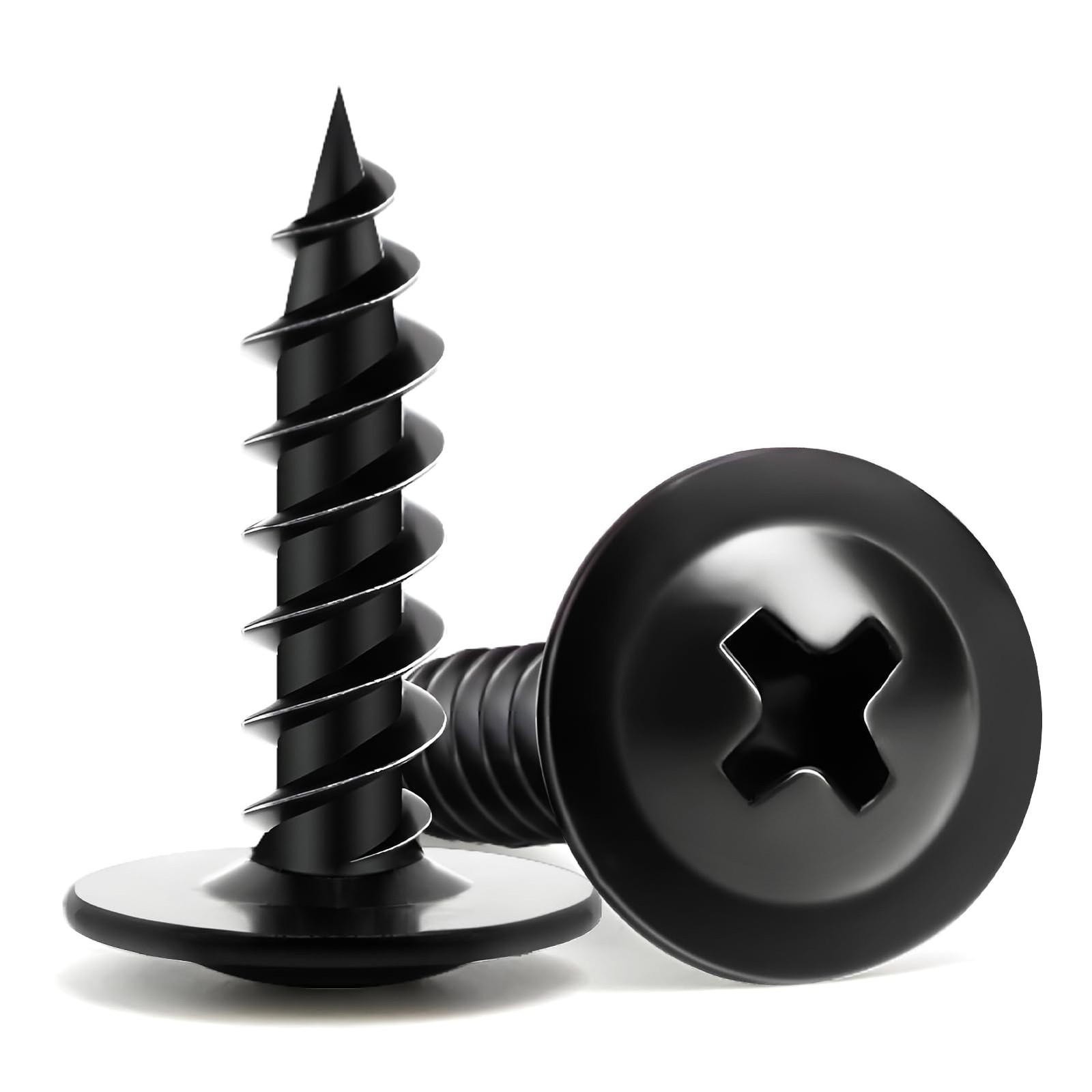 Wood Screws 3/4 Inch, 125 PCS FIXLINK Premium Phillips Truss #8 x 3/4″, Black