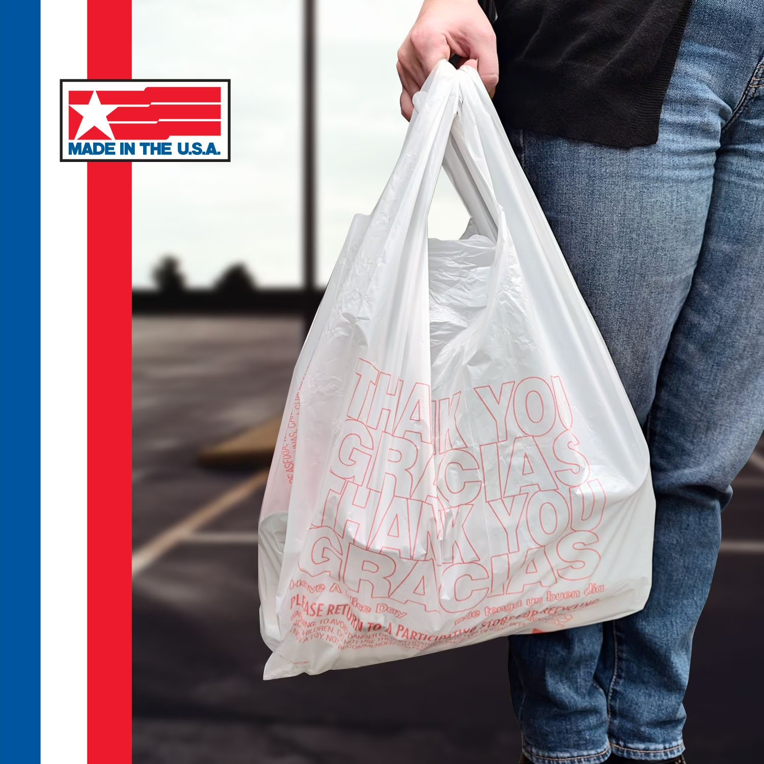 T-Shirt Carry-Out Bags, 11.5″ x 6.5″ x 22″ (1,000 ct.)