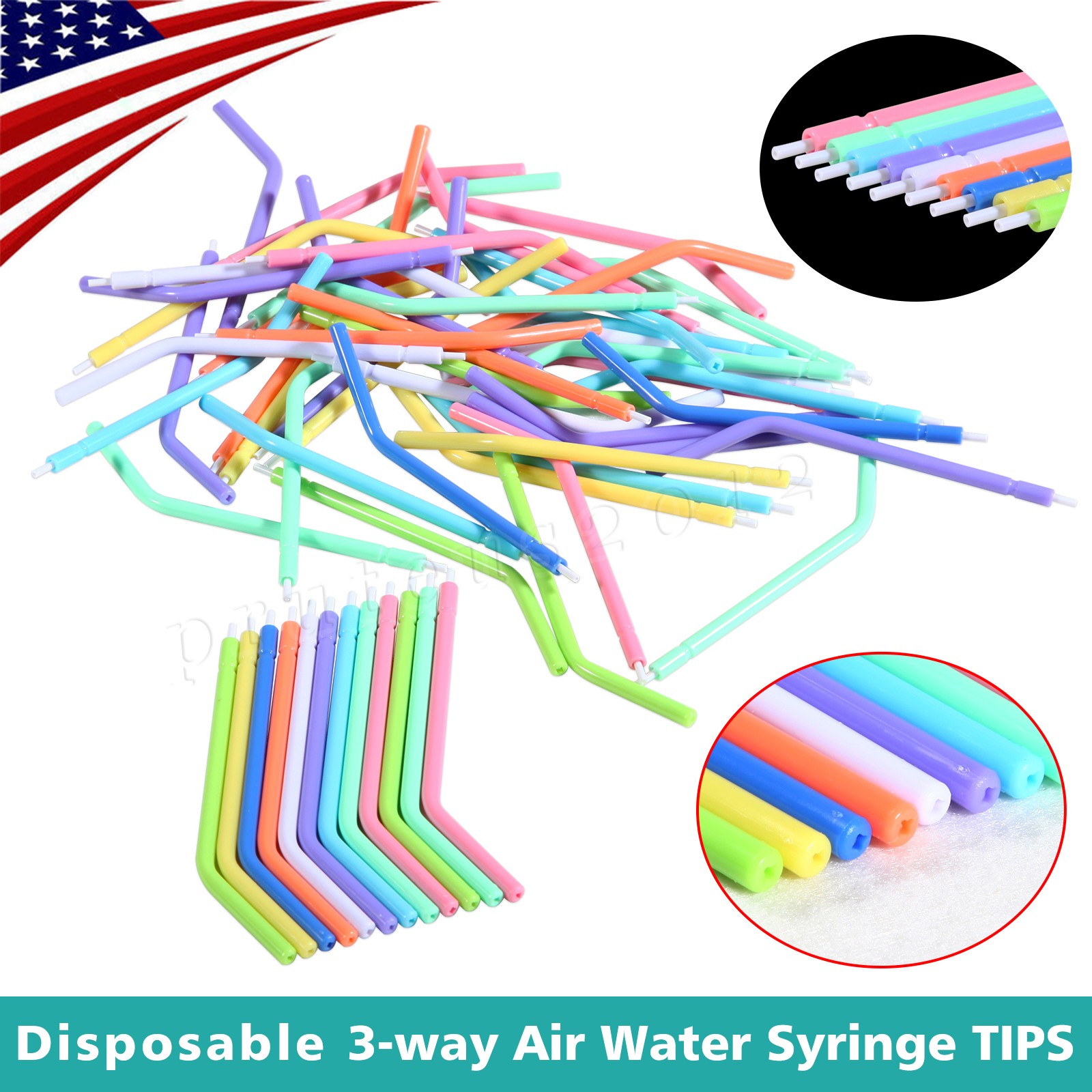 OneMed Dental 3-Way Air Water Syringe Disposable Spray Tips Triple Nozzles Tubes