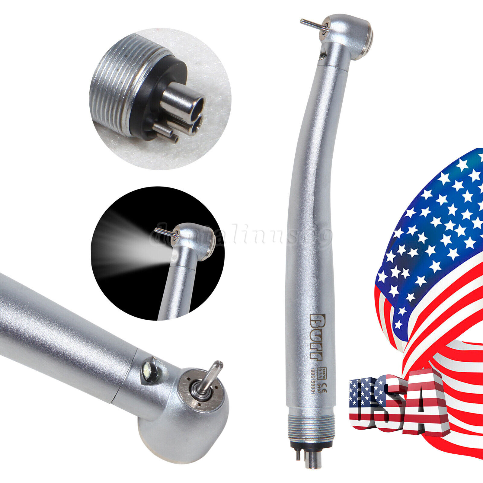 1/10*NSK Style Dental LED E-generator /High Speed No-LED handpiece Turbine 4Hole