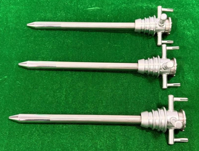3pc Laparoscopic Hassan Trocar with Cannula 10mmx195mm Reusable Instruments