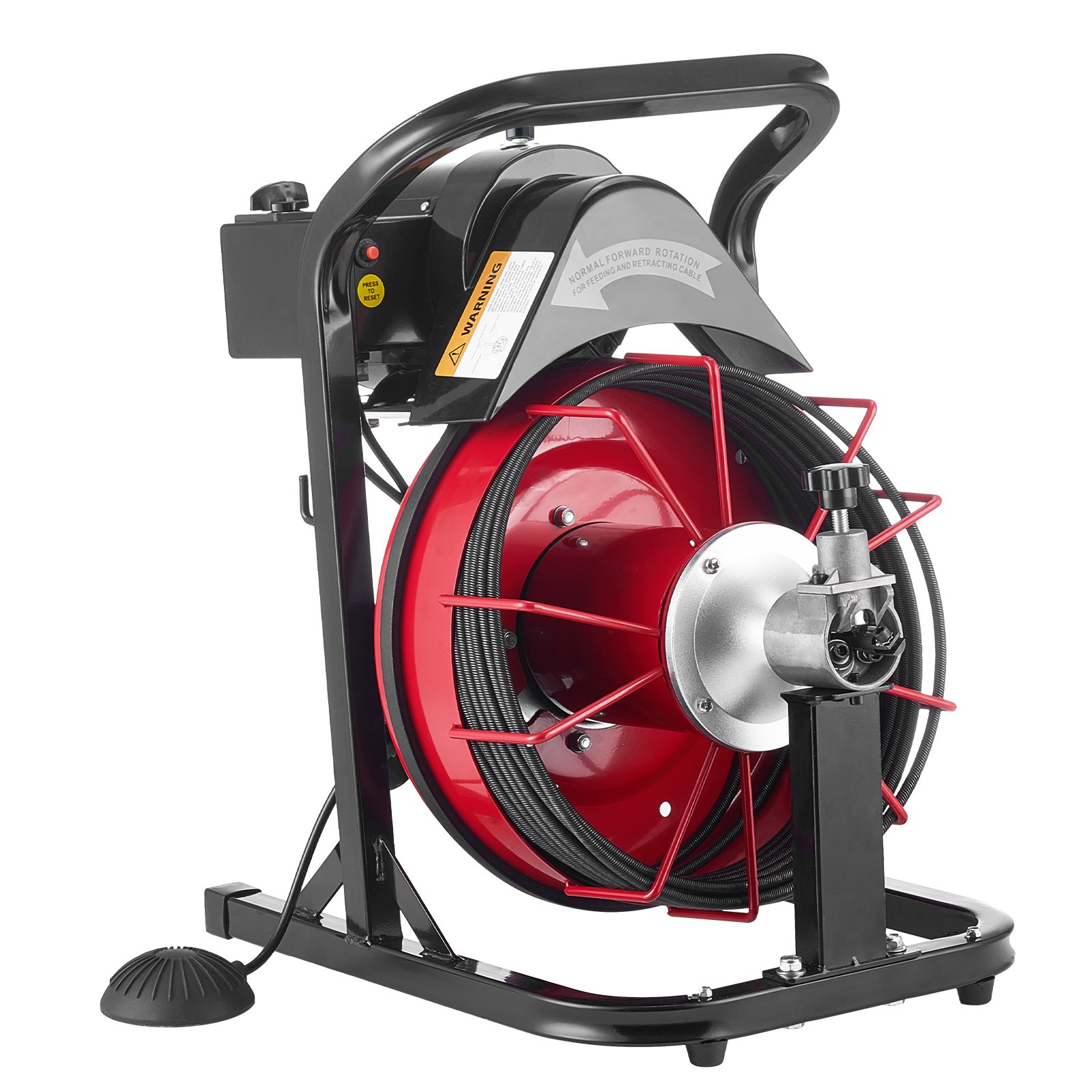 Uimoso Electric Drain Auger Machine with 50FT x 5/16 Inch Cable and Auto Feed