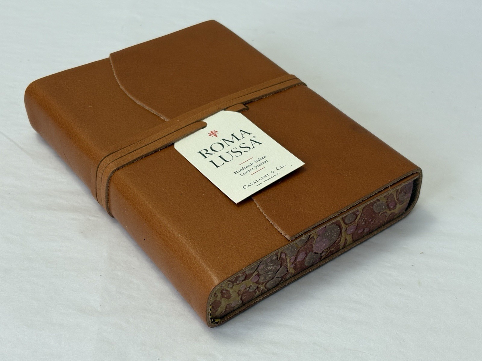 New Cavallini & Co. Tan Italian Soft Leather Roma Lussa Journal 5” X 7”
