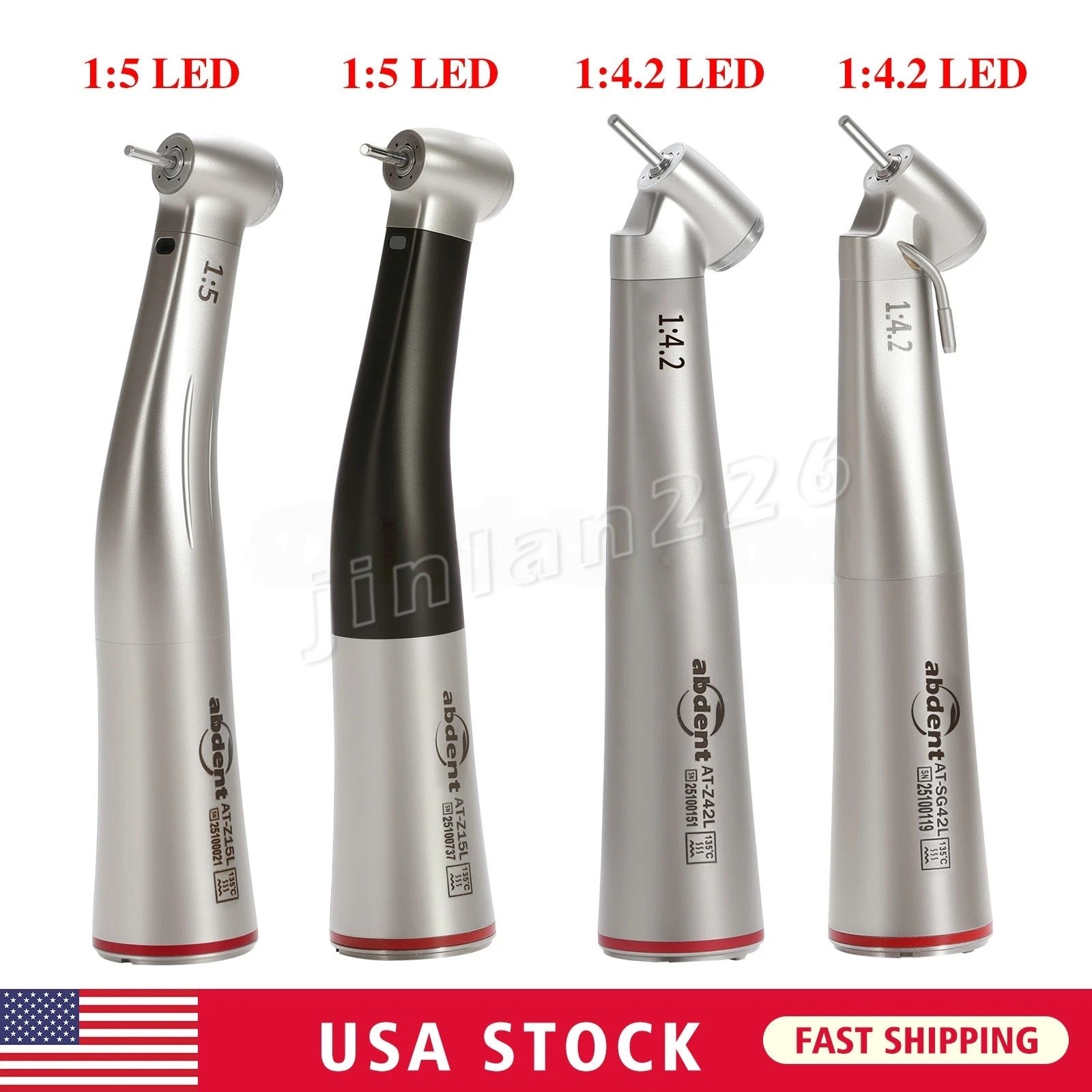 Dental 1:1 1:5 1:4.2 LED Fiber Optic Contra Angle Increasing Handpiece NSK Style