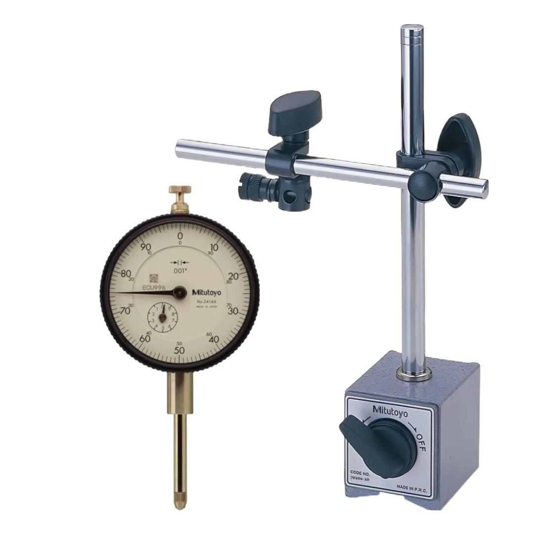 Mitutoyo 64PKA079 Magnetic Stand with Dial Indicator 1″ Travel 0.001″ Graduation