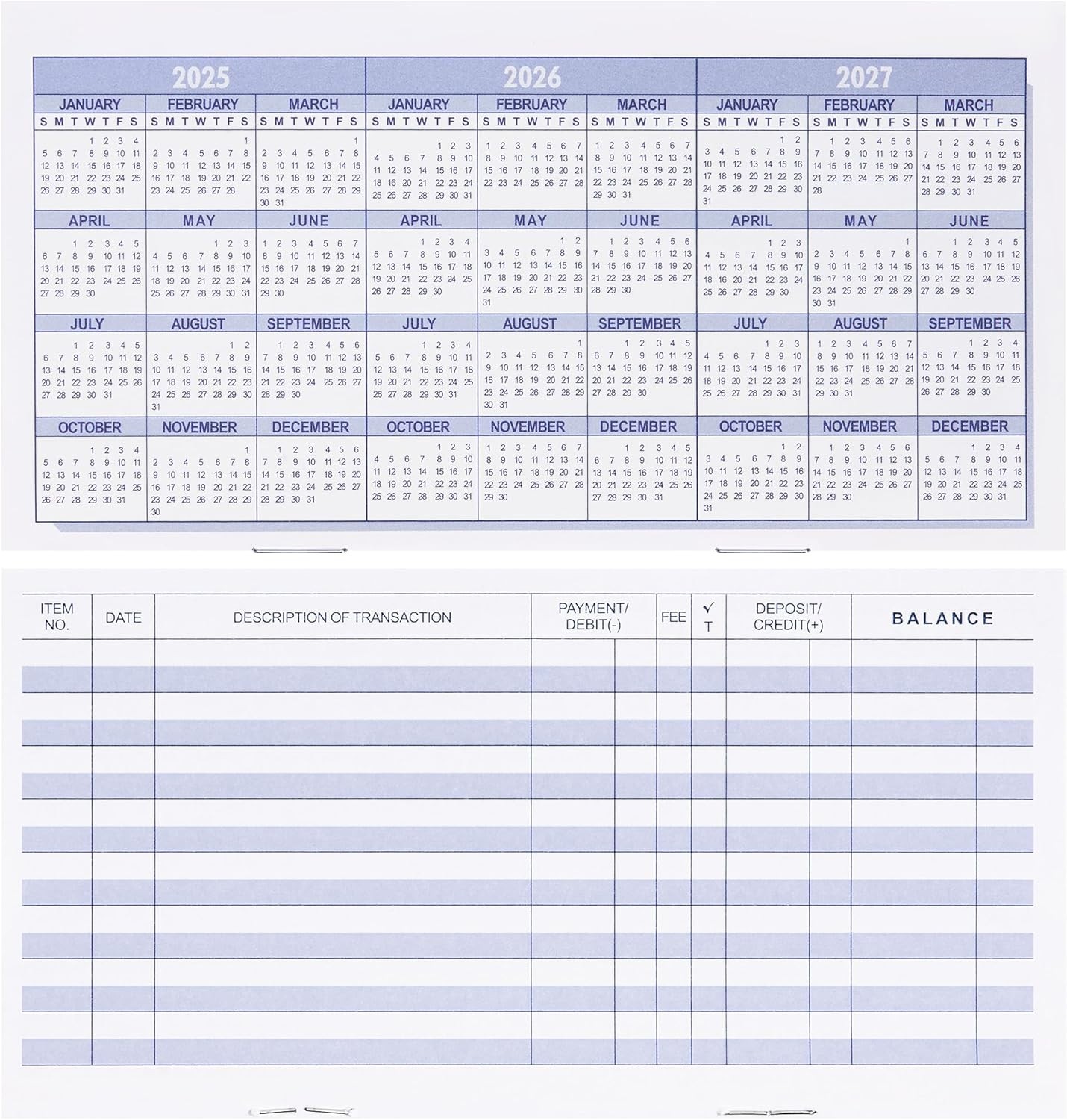 12/20 Checkbook Register,Check Registers for Personal,Blank Ledger Transaction