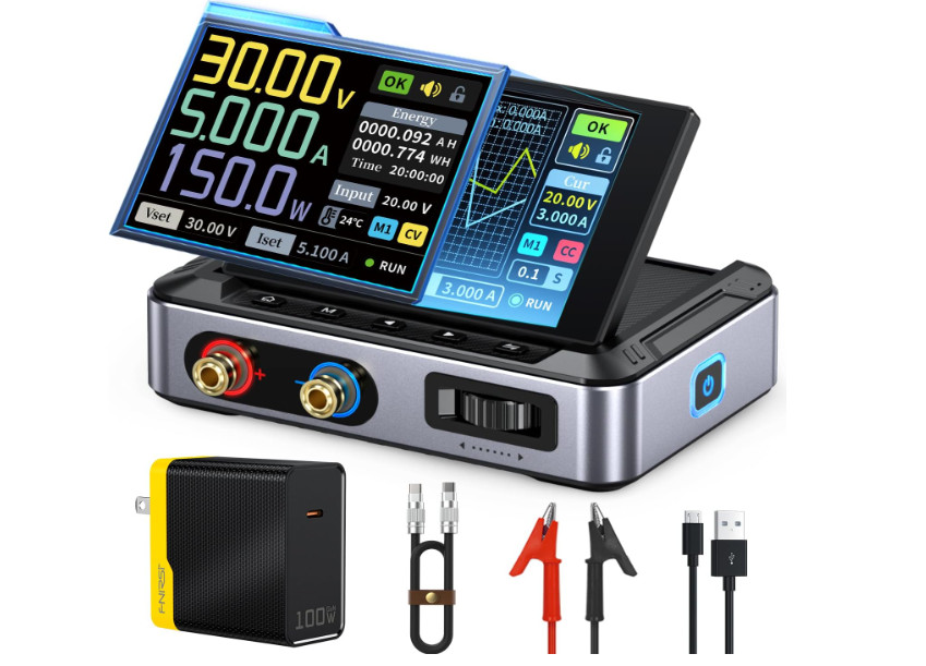 Fuente DC Ajustable 0-30V 5A Programable PD QC Pantalla IPS Digital. Nuevo
