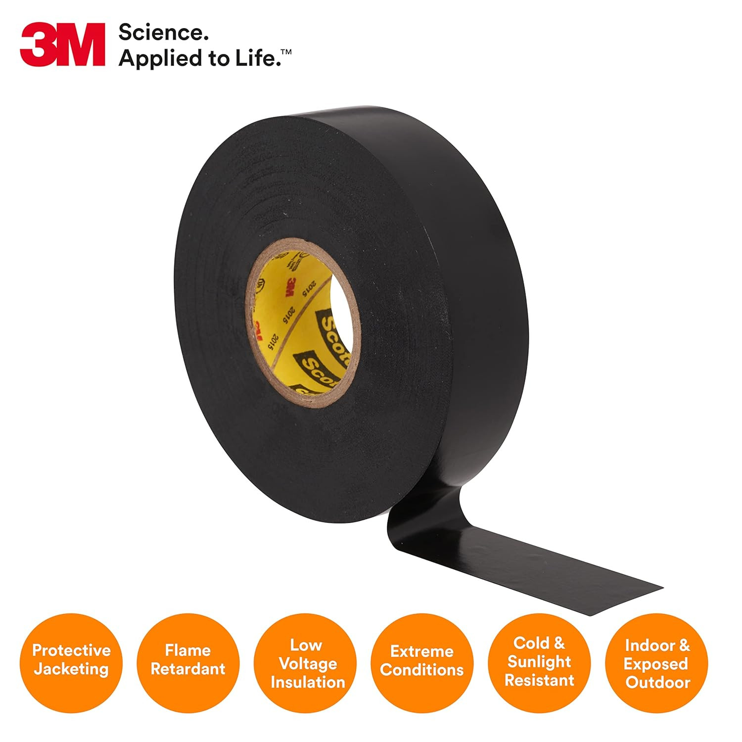 3M Scotch Super 33+ Electrical Tape – 3/4 in X 52 Ft, Premium Grade All-Weather
