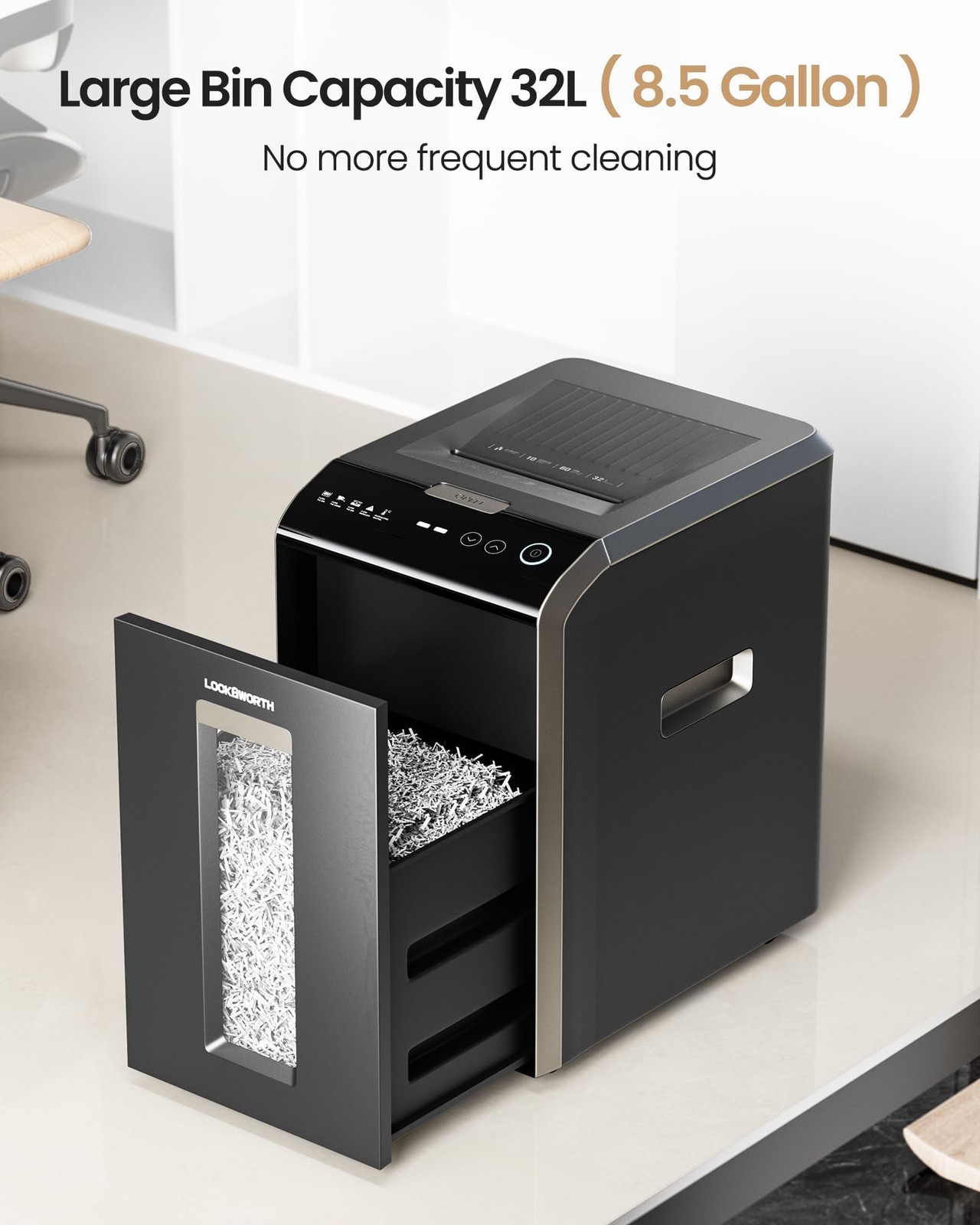 Locksworth 200-Sheet P-5 Micro-Cut Heavy-Duty Paper Shredder,