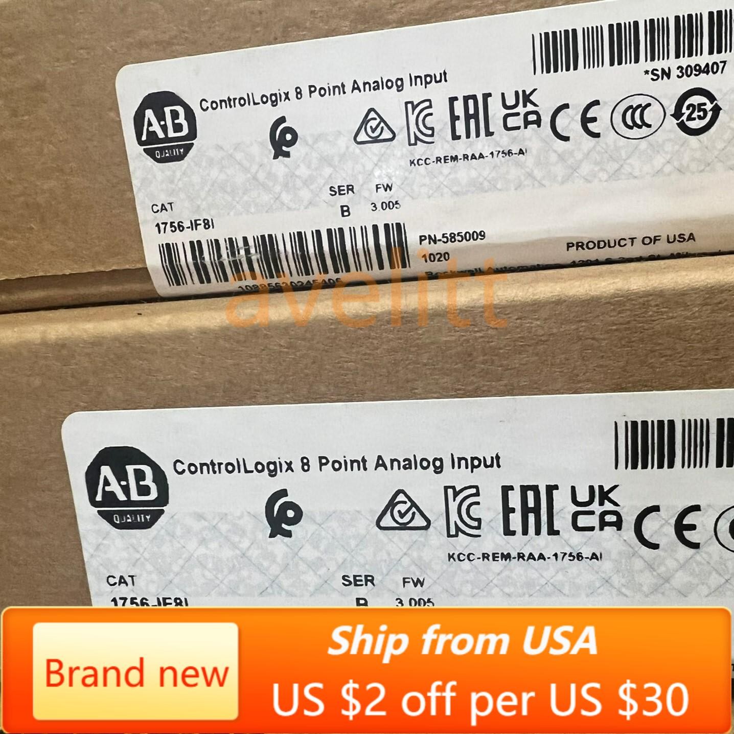 NEW AB 1756-IF8I ControlLogix 8 Point Analog Input Module 1756IF8I US Free Tax