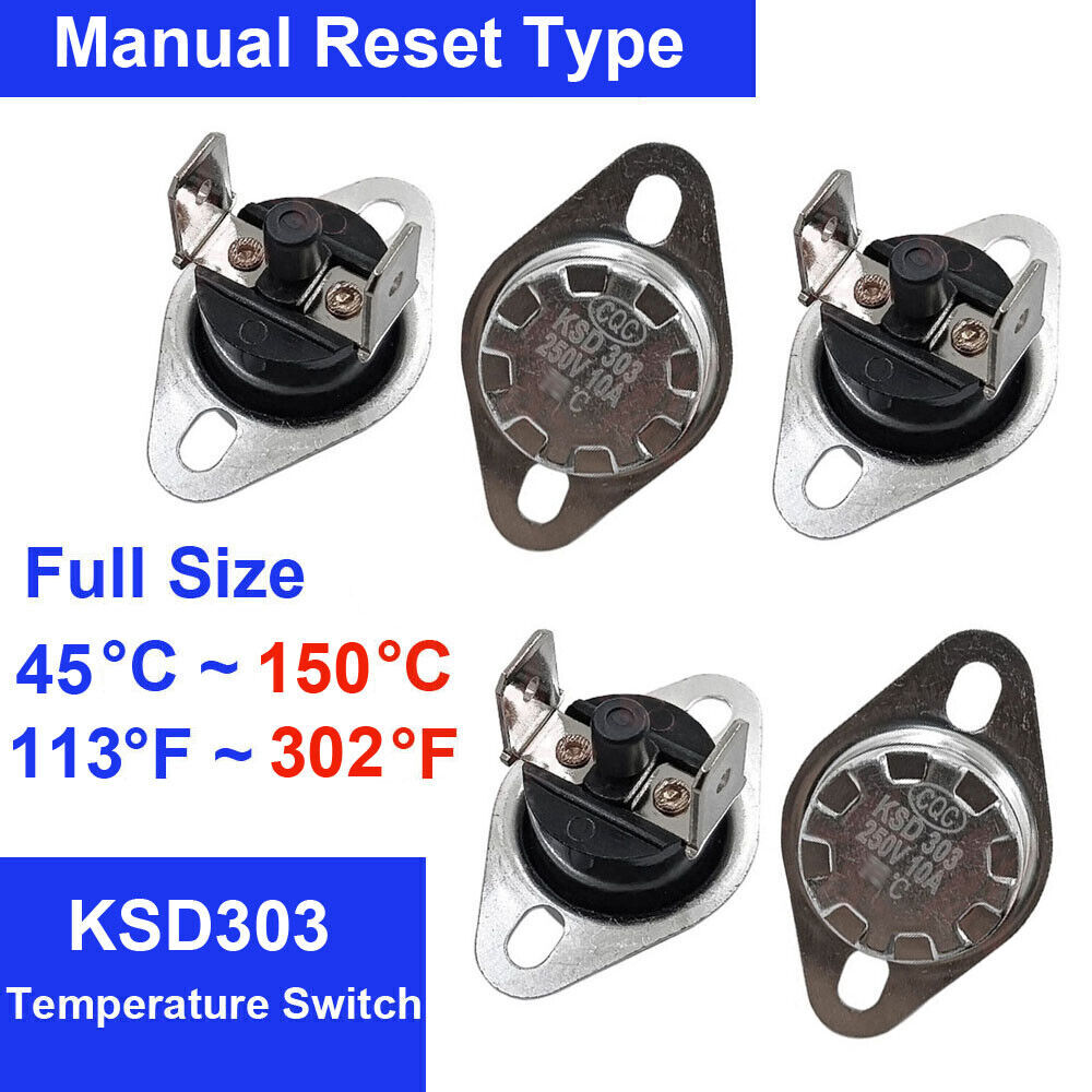 KSD303 / KSD301 NC Manual Reset Temperature Switch Control Sensor Thermostat