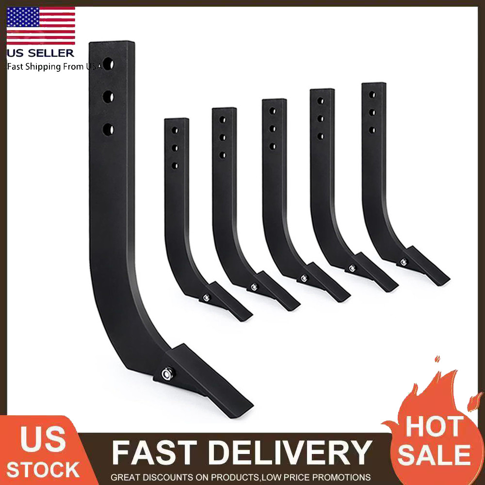 6PCS Box Blade Shank 16” Ripper Shank 3 Holes w/ Removable Tapered Teeth & Pins