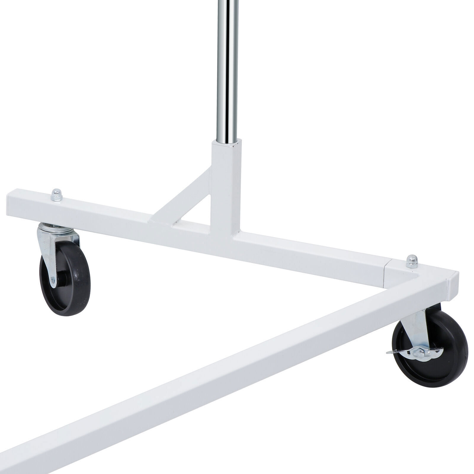 Heavy Duty Steel Clothes Rack Rolling Garment Z Clothing Rack W/Lockable Casters