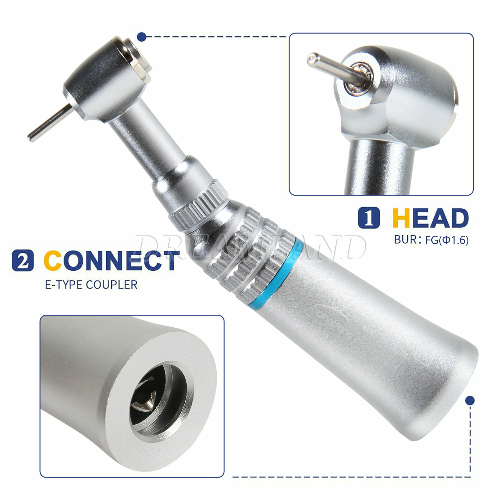 Dental FG 1.6mm Low Speed Contra Angle Handpiece Friction Grip NSK Style Push
