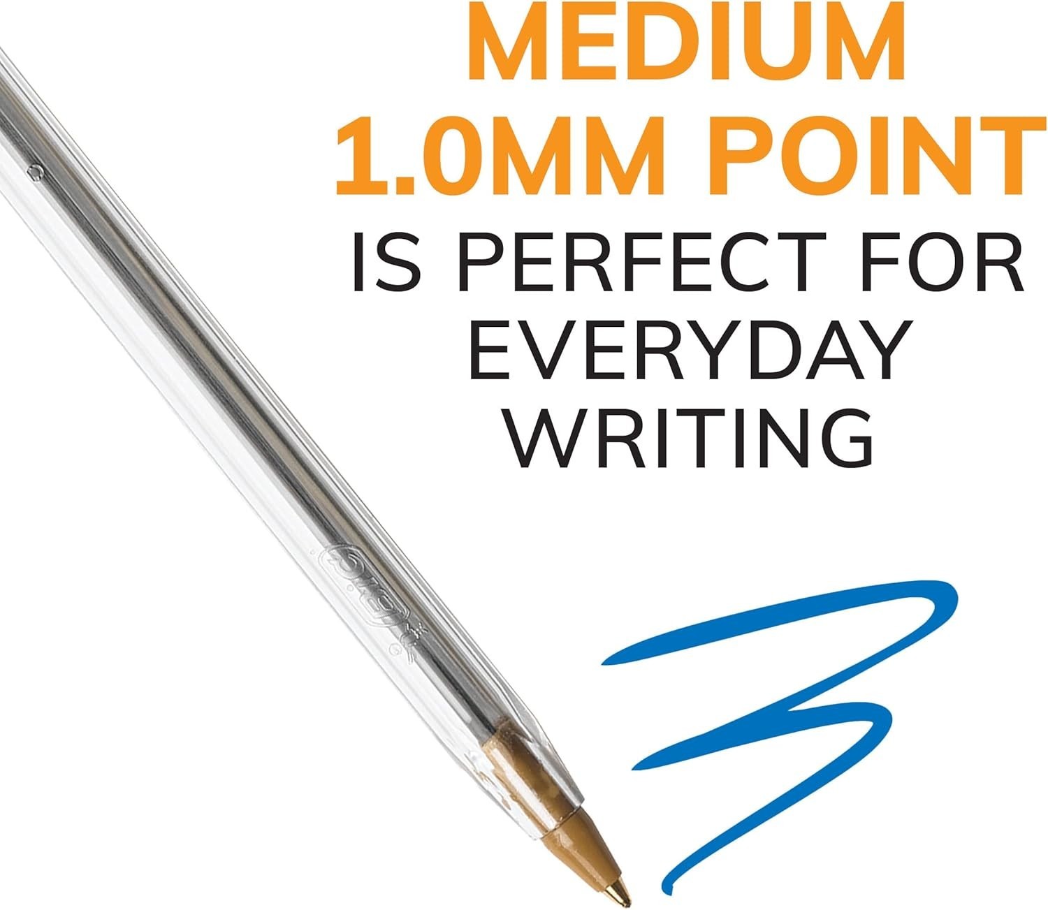 Ballpoint Pen Pack Blue Xtra Smooth Ink 1.0mm Medium Point 10 Count for Office