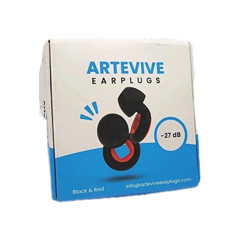 Artevive Red And Black Noise Cancelling Ear Plugs for -27dB
