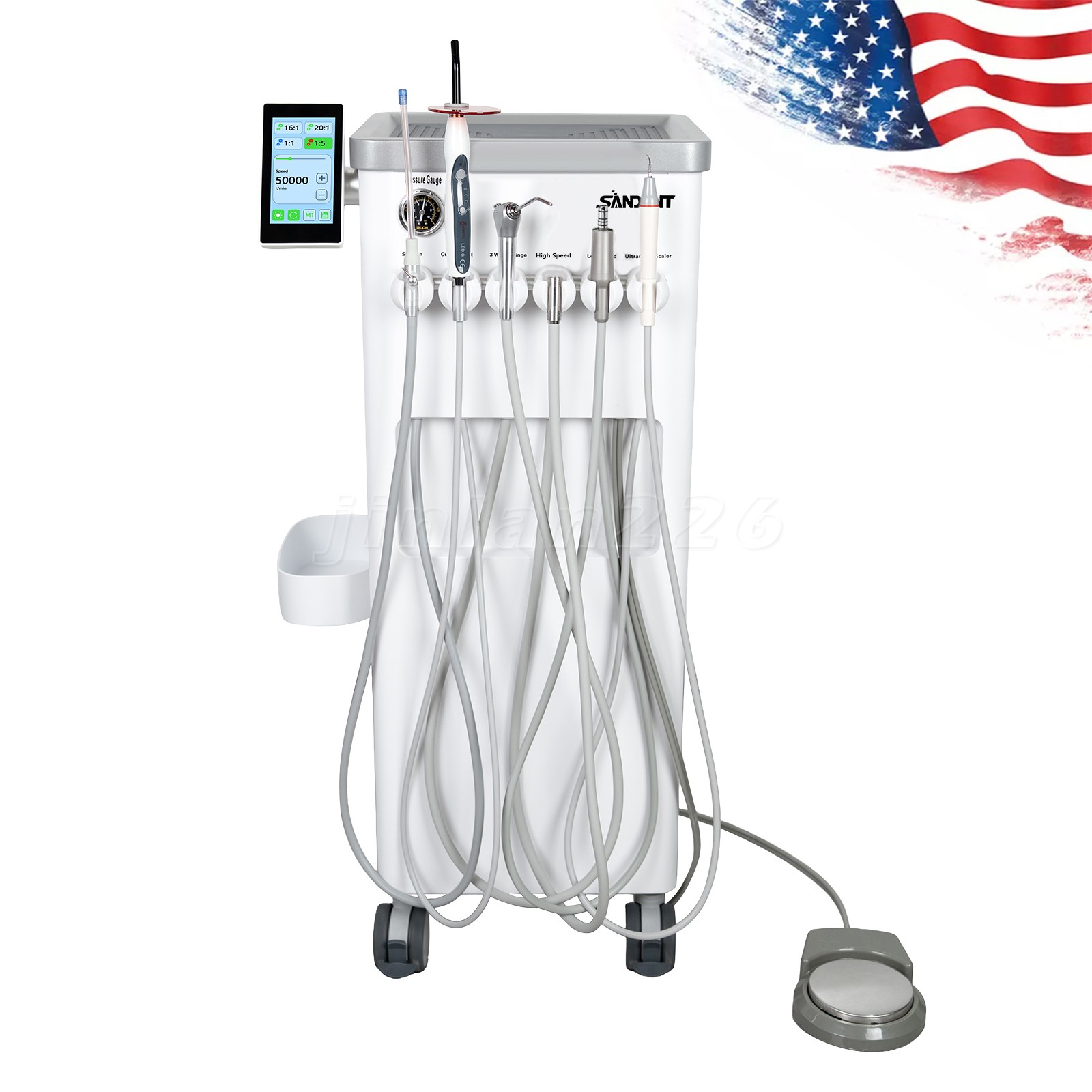 Dental Delivery Unit Air Compressor Suction Syringe 4H Built-in Electric Motor