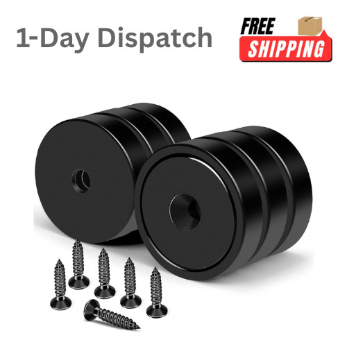 MIKEDE 6 Pack 150LB Strong Magnets with Hole Rare Earth Cup Magnets