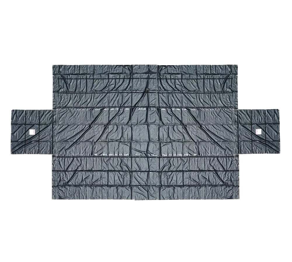 16’x24′ Flatbed Truck Heavy Duty Tarps – 18Oz Vinyl Black Steel Tarp (4′ Drop)