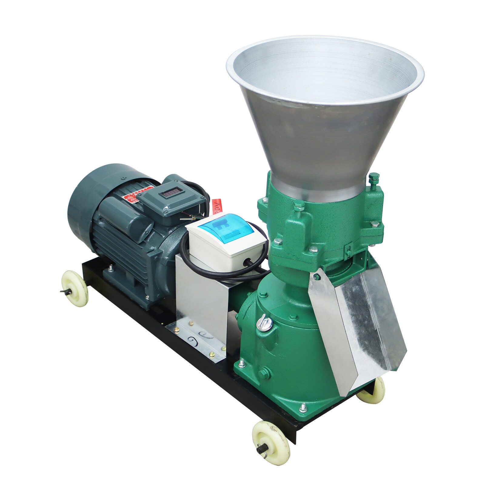 Animal Pellet Feed Mill Machine Food Granulator w/3mm&6mm Plate 3 Rollers 220V