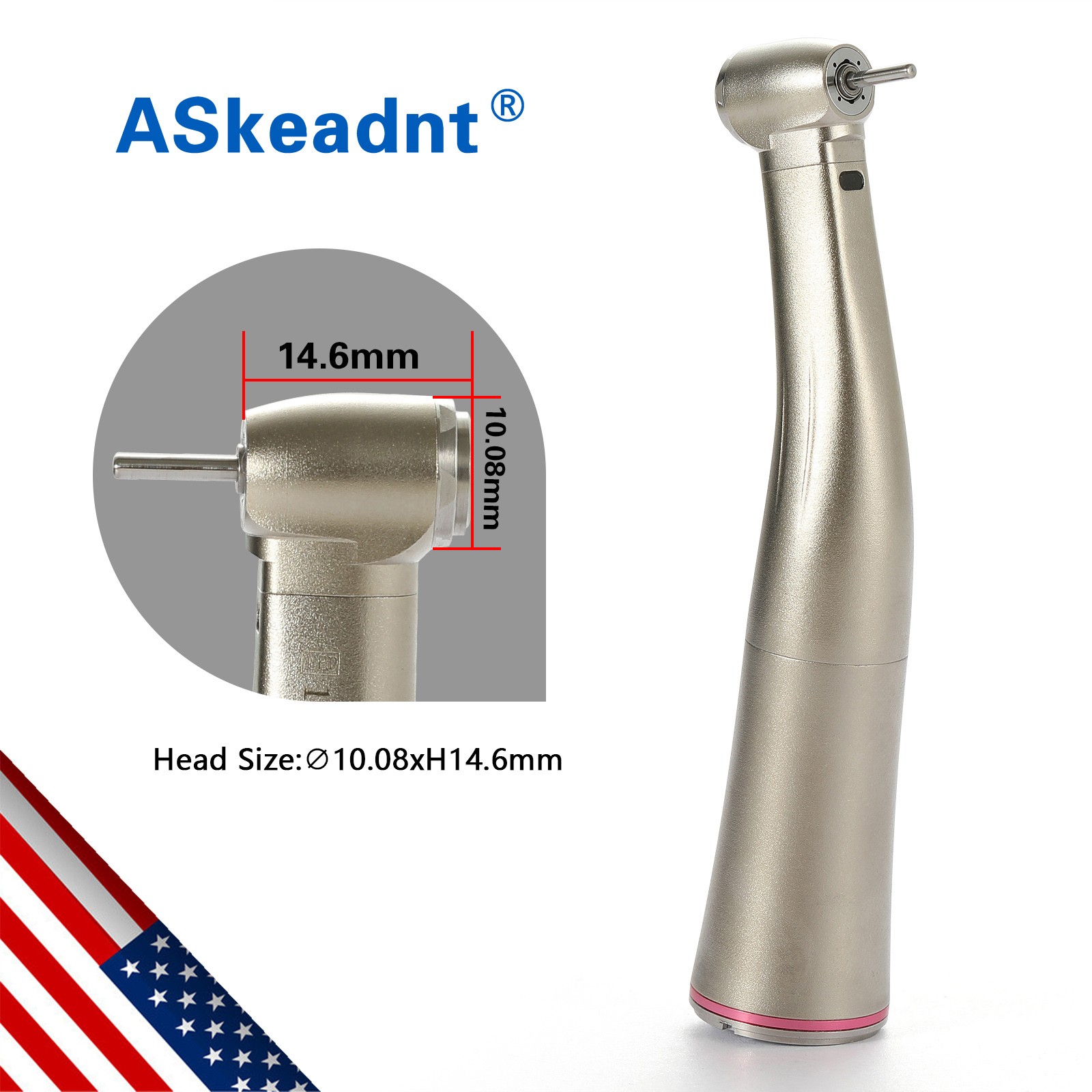 1-10 PCS Dental 1:5 Increasing LED Fiber Optic Contra Angle Handpiece ASkeadnt