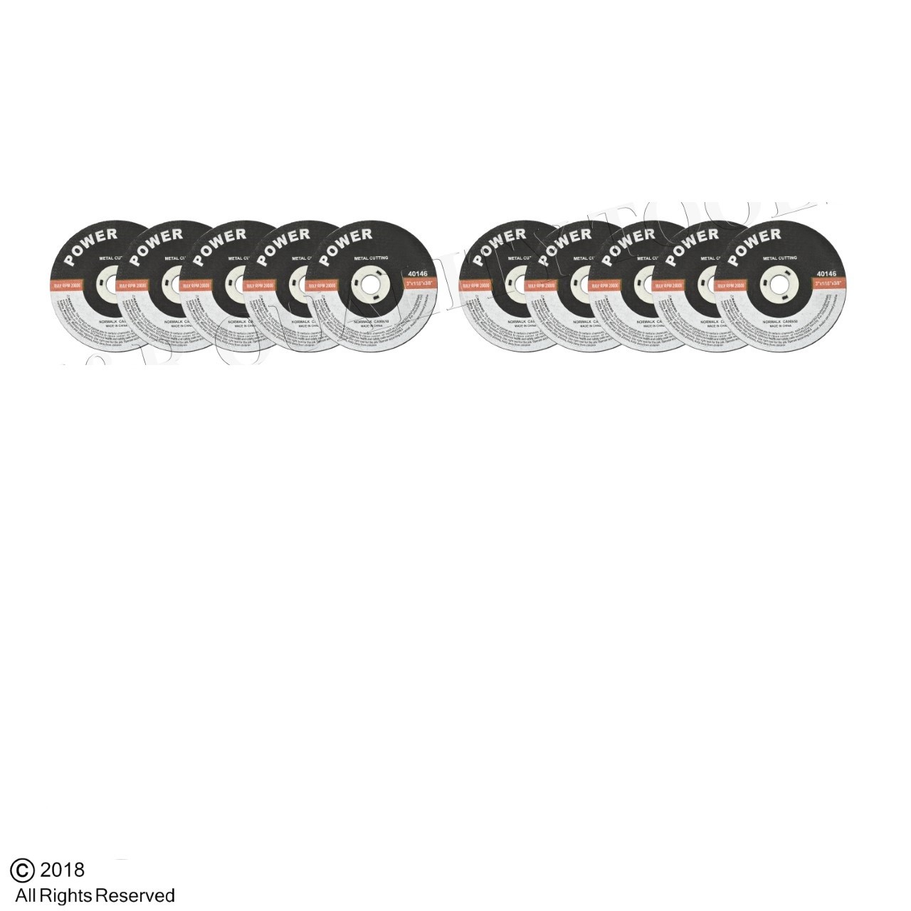3″ CUT-OFF WHEEL 20,000RPM FOR METAL 10PACK